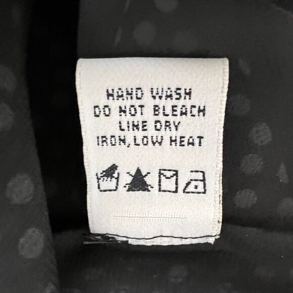 Max Studio Womens Sleeveless Blouse Medium Black Polka Dot Chiffon Ties at Neck - Picture 7 of 7